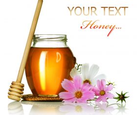 Honey in a jar with measuring tape decorated with flowers (2)