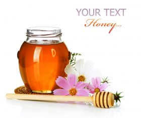 Honey in a jar with measuring tape decorated with flowers (5)