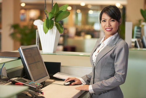 Hotel Front Desk Attendant Stock Photo 02 Free Download