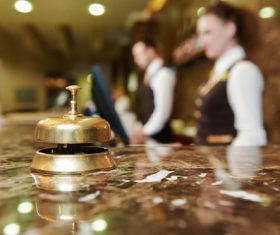 Hotel service bell close-up Stock Photo 02