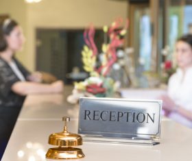 Hotel service bell close-up Stock Photo 03