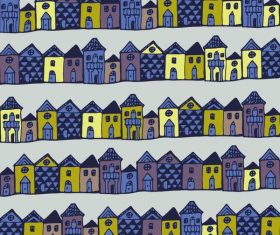 Houses streets seamless pattern vector material 01