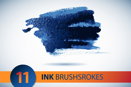 Ink brushsrokes illustration vectors set 01