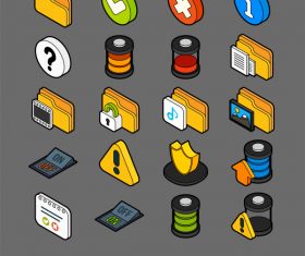 Interface - isometric outline color icons