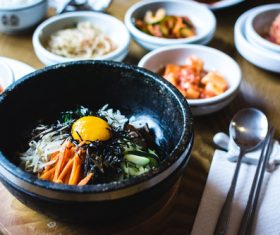 Korean cold noodles Stock Photo