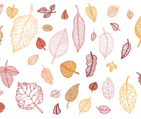 Leaves autumn illustration vector set