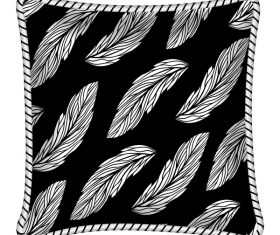 Leaves pattern pillow template vector 01