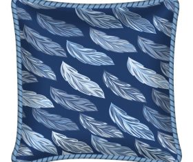 Leaves pattern pillow template vector 02