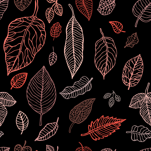 Leaves seamless pattern vector design 01