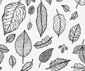 Leaves seamless pattern vector design 02