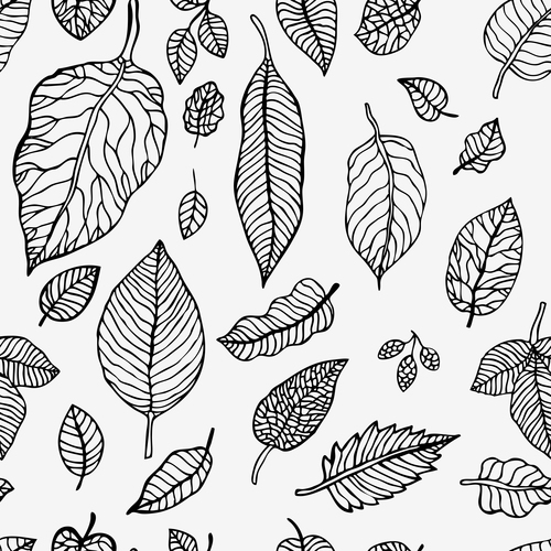 Leaves seamless pattern vector design 02
