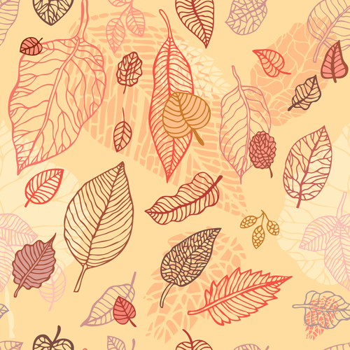 Leaves seamless pattern vector design 04