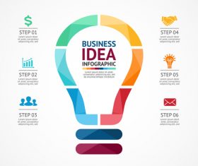 Light bulbs idea infographics template vector 02