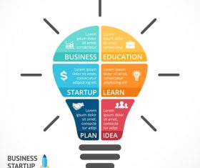 Light bulbs idea infographics template vector 03