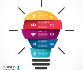 Light bulbs idea infographics template vector 04