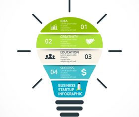 Light bulbs idea infographics template vector 05