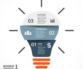 Light bulbs idea infographics template vector 06