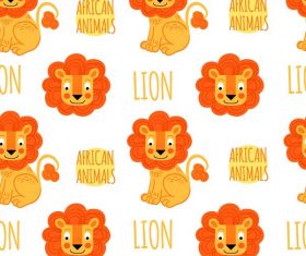 Lion seamless pattern vector 01
