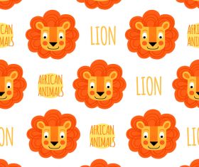 Lion seamless pattern vector 02