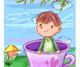 Little boy in the cup