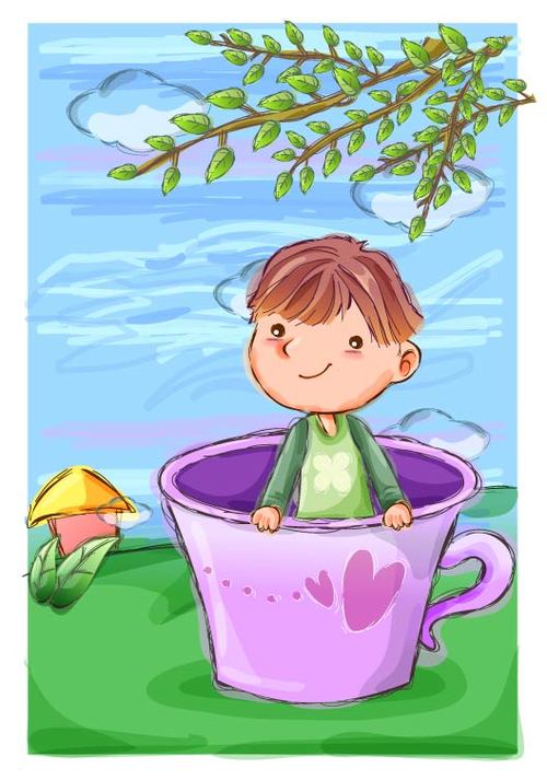Little boy in the cup