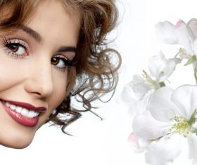 Lovely girl and flower Stock Photo 09