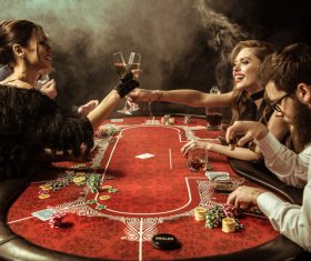 Man and woman in casino Stock Photo 01