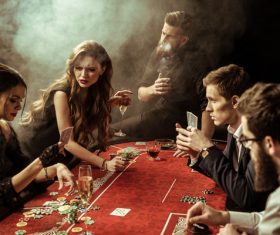 Man and woman in casino Stock Photo 02