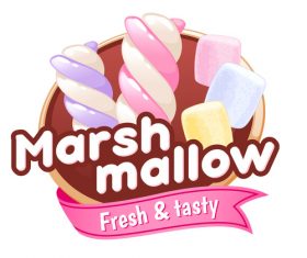 Marsh mallow labels vectors