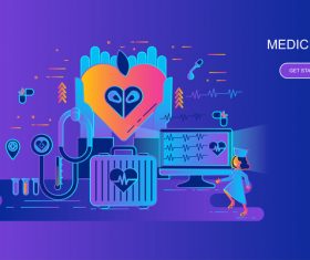 Medicine flat design concept vector