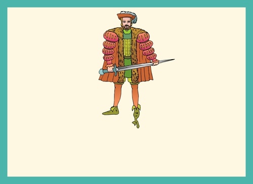Medieval nobleman cartoon character vector