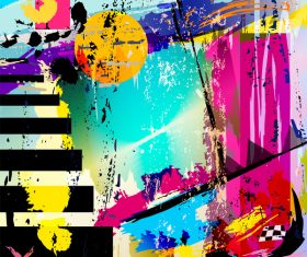 Messy graffiti background decor vector 06