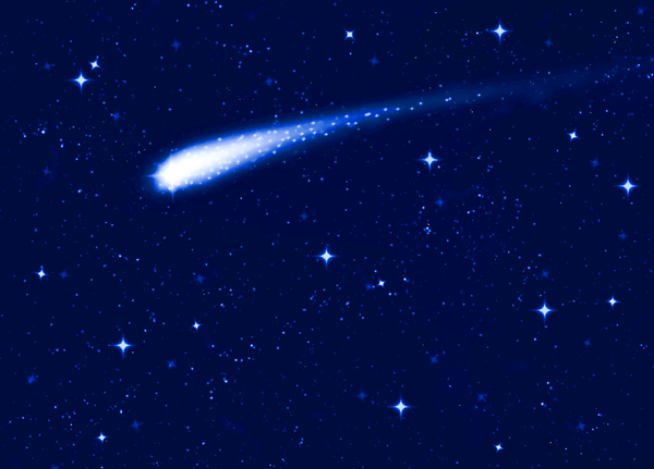Meteor with star sky background vector