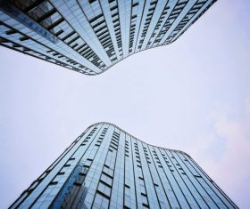 Modern glass buildings and sky Stock Photo
