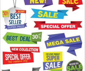 Modern sale stickers and tags colorful vector set