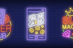 Neon logos design vector material 01