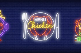 Neon logos design vector material 03