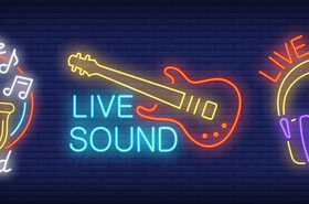 Neon music logos vector material 01