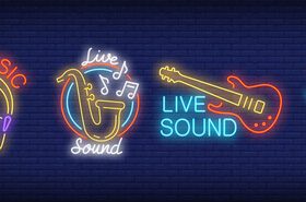 Neon music logos vector material 02