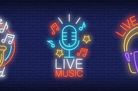 Neon music logos vector material 03
