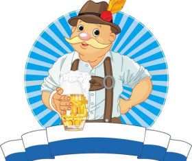 Old man with beer vector