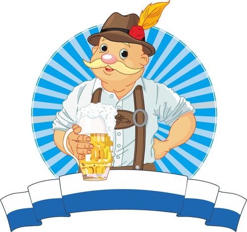 Old man with beer vector