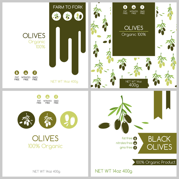 Olives package box template vector