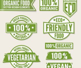 Oragnic with natural food labels vector