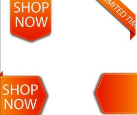 Orange labels with bookmarks vector