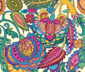 Oriental cut floral seamless pattern vector 01