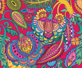 Oriental cut floral seamless pattern vector 03