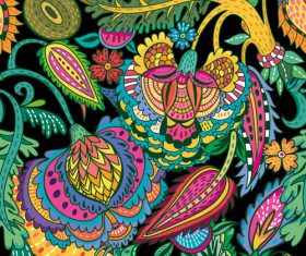 Oriental cut floral seamless pattern vector 05