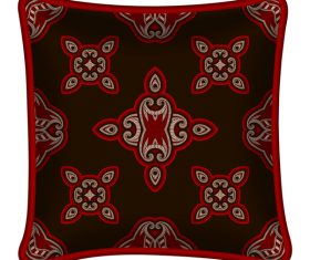 Ornaments pattern with pillow template vector 01