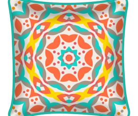 Ornaments pattern with pillow template vector 03